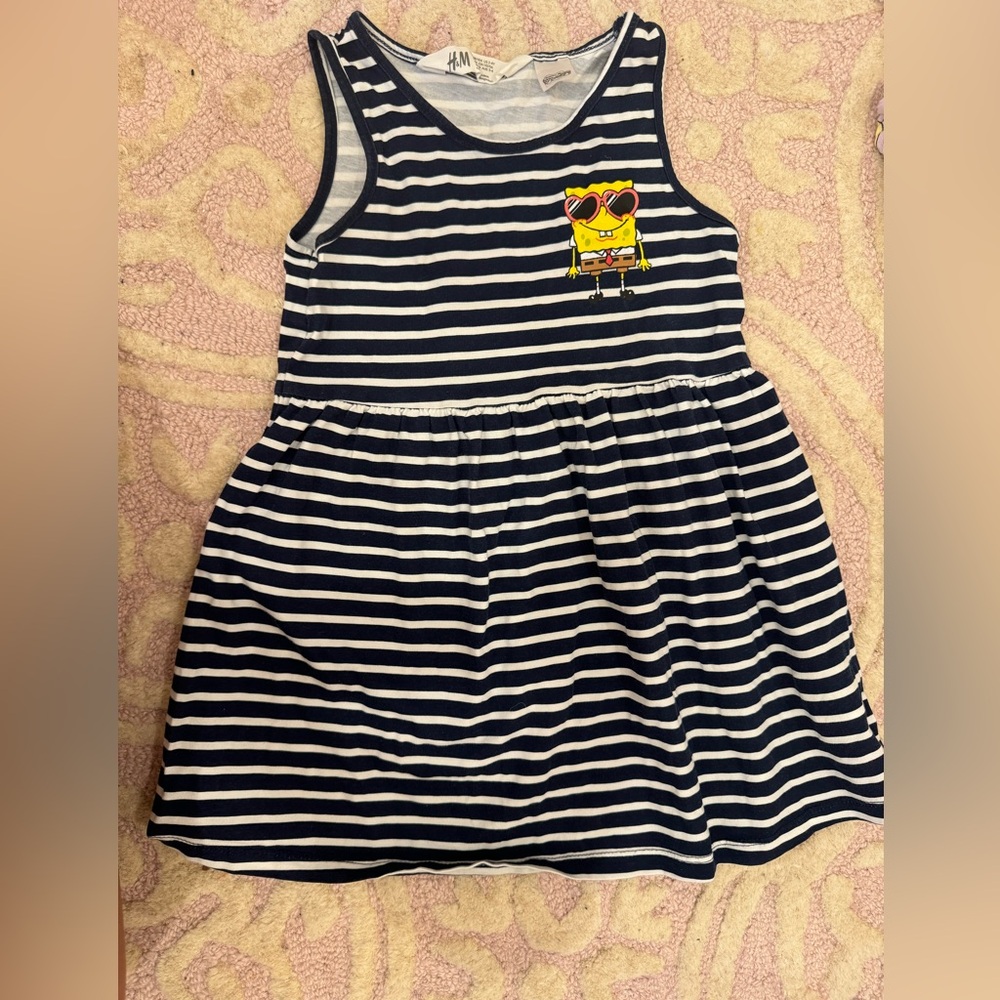 SpongeBob SquarePants blue and white striped dress